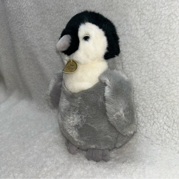 Aurora Miyoni Tots Penguin chick plush 9.5" grey black & white - Picture 2 of 9